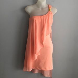 BEBE Peach Chiffon Dress